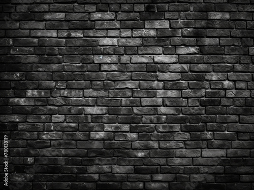 Background features the intricate texture of a black brick wall