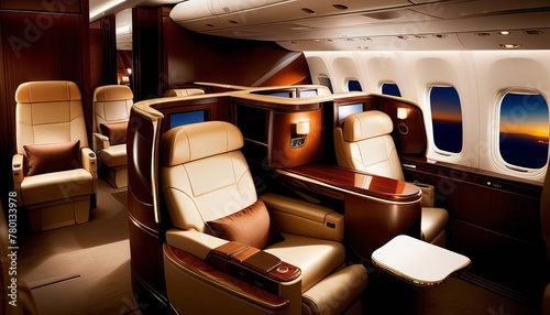 Luxurious First-Class Airplane Seats Image