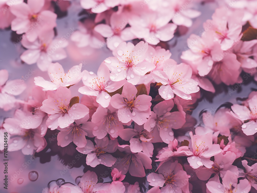 Cherry blossoms in retro tones evoke the essence of spring Cherry blossoms in retro tones evoke the essence of spring