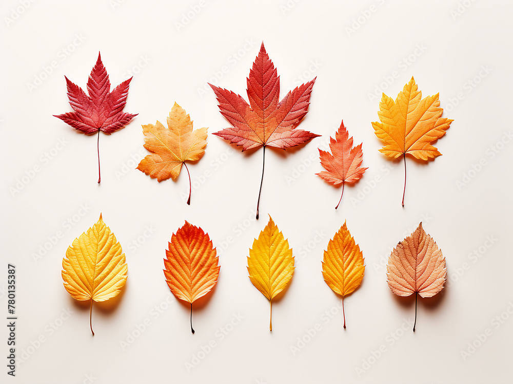 Autumnal foliage adds vibrancy to a neutral beige backdrop Autumnal foliage adds vibrancy to a neutral beige backdrop