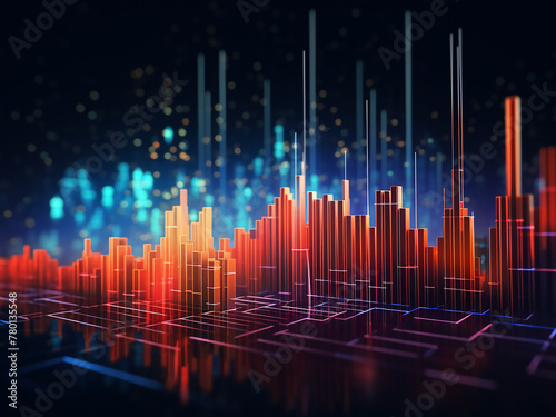 Vibrant graphic backdrop showcasing business statistics and balances