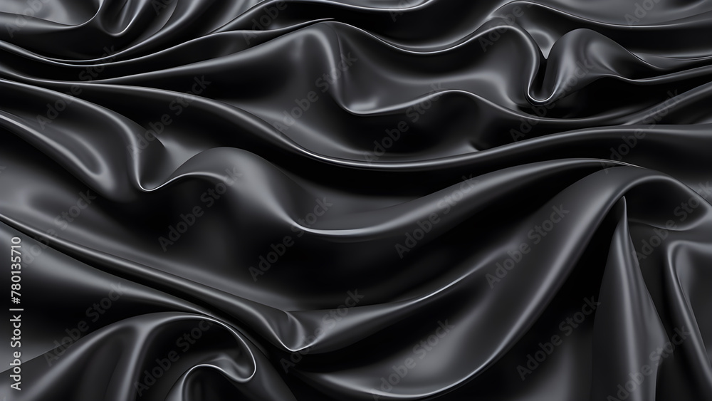 Obraz premium abstract 3d render black silk background