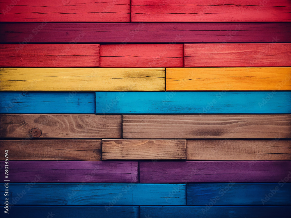 Abstract backdrop showcases a vibrant wooden wall in various colors Abstract backdrop showcases a vibrant wooden wall in various colors