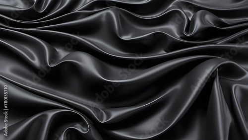 abstract 3d render black silk background