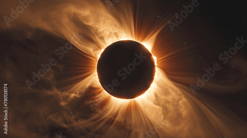 totality solar eclipse, celestial queen, flare black hole sun photo