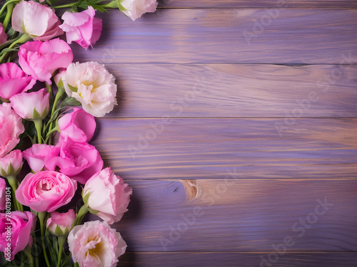 Creative shot captures a eustoma flower against a colored background © Llama-World-studio