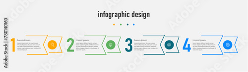 Creative template infographic design template. timeline with 4 steps, options. can be used for workflow diagram, info chart, web design. vector illustration.