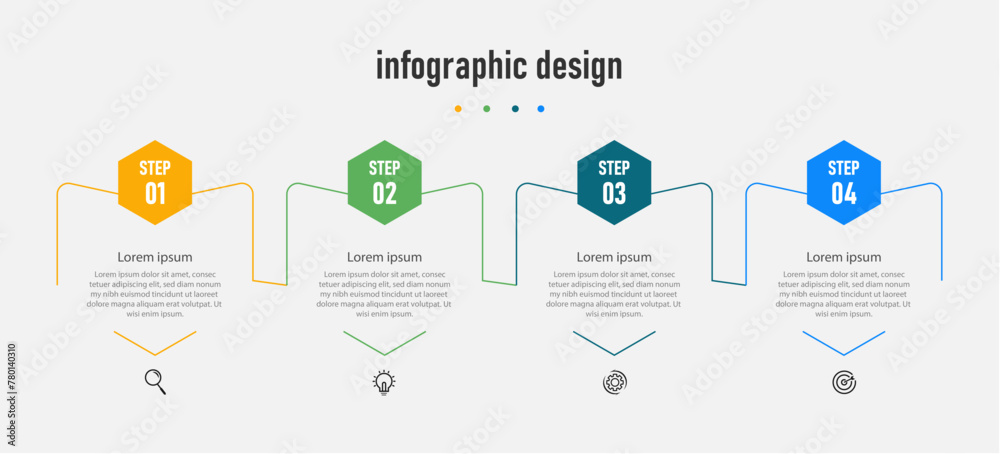Creative template infographic design template. timeline with 4 steps, options. can be used for workflow diagram, info chart, web design. vector illustration. Creative template infographic design template. timeline with 4 steps, options. can be used for workflow diagram, info chart, web design. vector illustration.