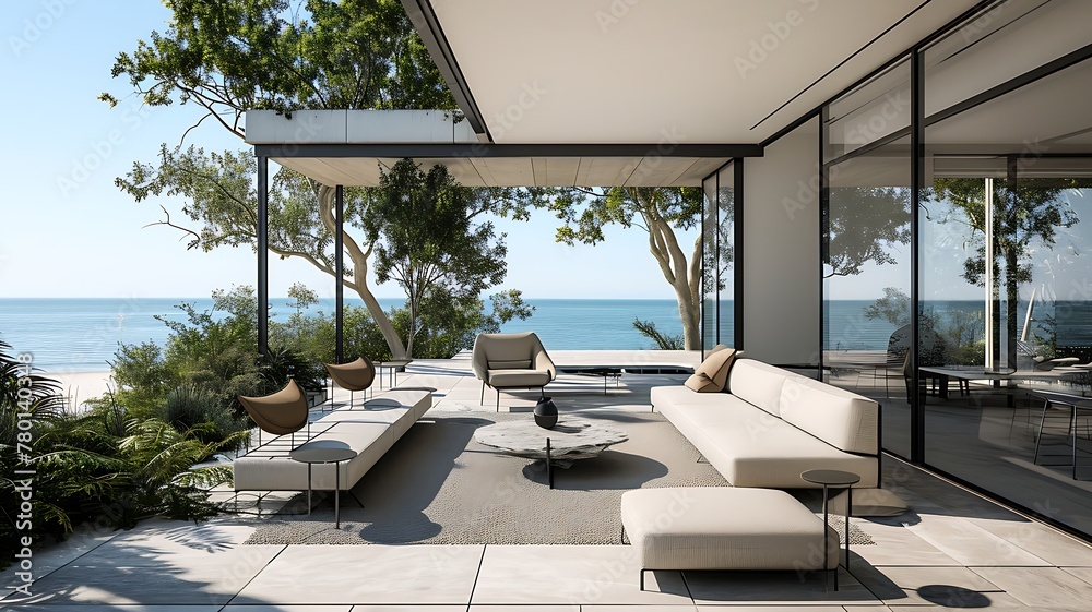 Fototapeta premium Minimalist Chic: A Modern House with Clean Lines
