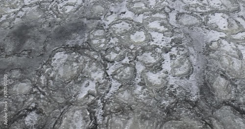 Wallpaper Mural the ice-covered surface of the river in the winter season, the water frozen in the river during the frosts of the winter season Torontodigital.ca