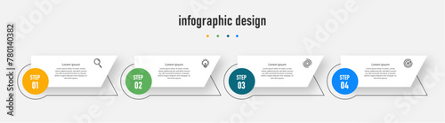 Creative template infographic design template. timeline with 4 steps, options. can be used for workflow diagram, info chart, web design. vector illustration.