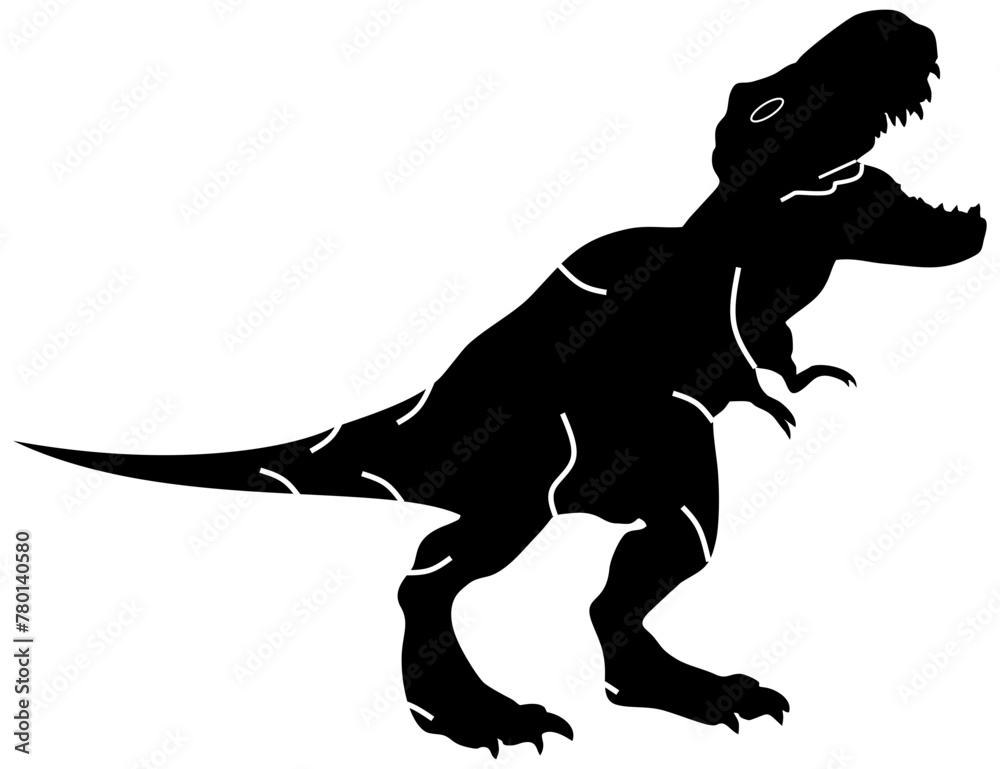 Sillhouette of tyranosaurus rex - illustration of t-rex