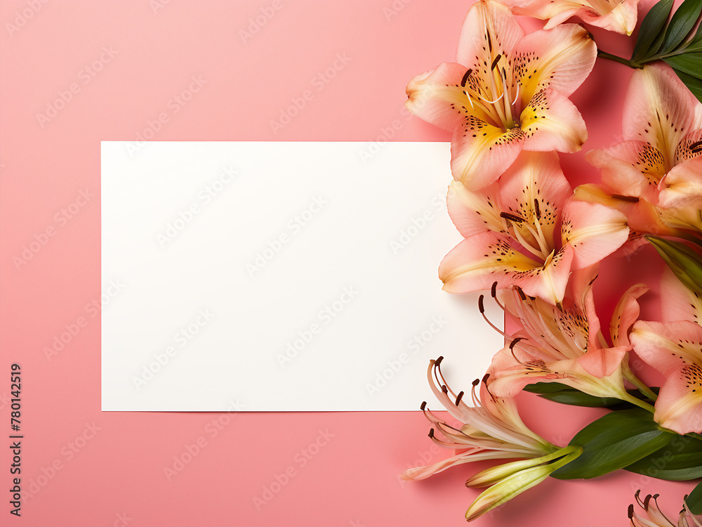 Green branches depicted on greeting card against yellow-brown backdrop Green branches depicted on greeting card against yellow-brown backdrop