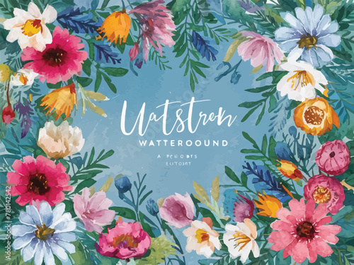 Floral Watercolor Vectors Embellishing the Background Art