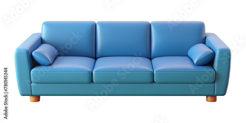 Modern sofa isolated on white background. Furniture for home. Sofa for room, living room and bedroom. Design for mockup.