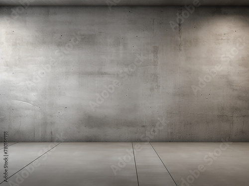 Interior of an aged room concrete walls envelop in a grey hue