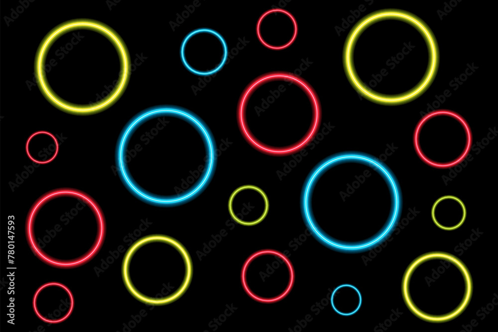 Abstract Circle Neon Background