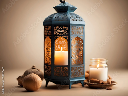 The theme of Eid-al-Adha, the Feast of Sacrifice. Image of an Arabic lantern design.