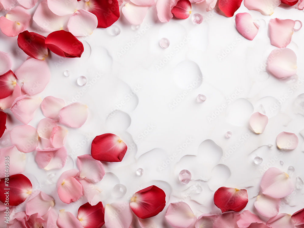 The exquisite beauty of rose petals on marble enriches any event invitation