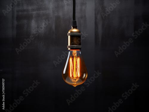 Edison lamps create a nostalgic ambiance against gray concrete and black
