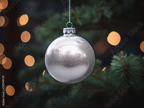 Shimmering Christmas balls add sparkle to nighttime festivities