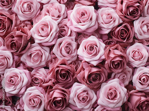 Rose buds against a white wall offer a captivating floral texture