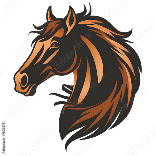 horse head silhouette isolated on transparent background