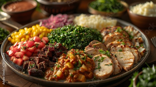 Traditional Seder plate adorned with symbolic foods