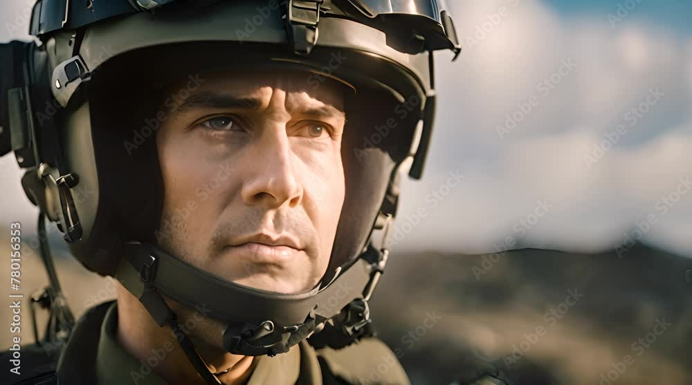 Military airforce fighter jet pilot close up portrait Military airforce fighter jet pilot close up portrait
