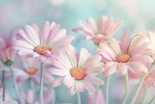 Pastel-colored daisy flower pattern - Soft and delicate floral background with a feminine and romantic feel