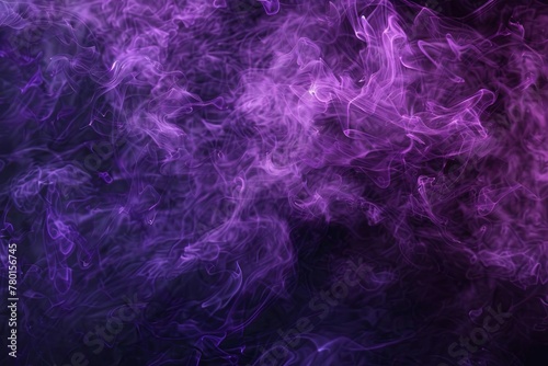 Mystical Purple Smoke Swirls in Black Void  Abstract Fog Background