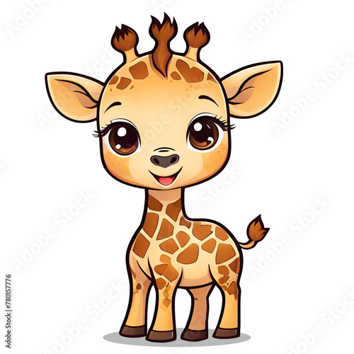 Vector illustration kawaii giraffe sticker
