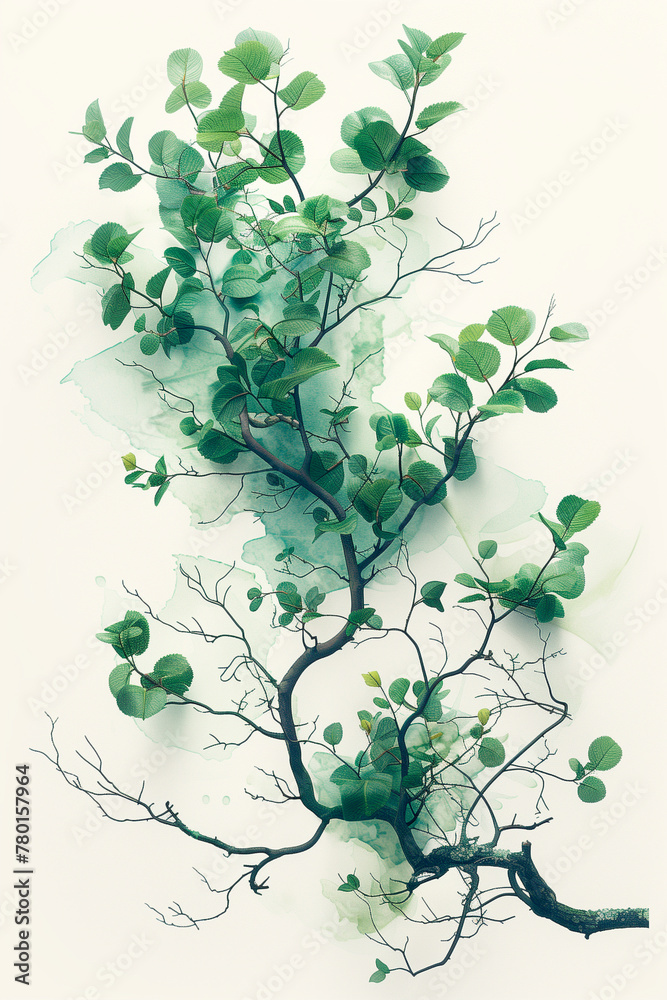 Naklejka premium Abstract Green Tree