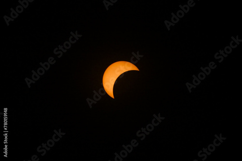 partial eclipse in the path of totality in Texas, 2024