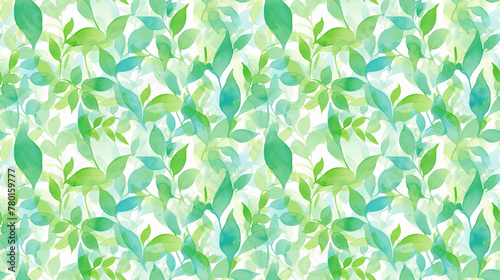 Watercolor mint leaves, fresh and cool, seamless blend