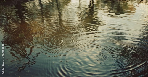 Raindrop Ripples on Water Surface