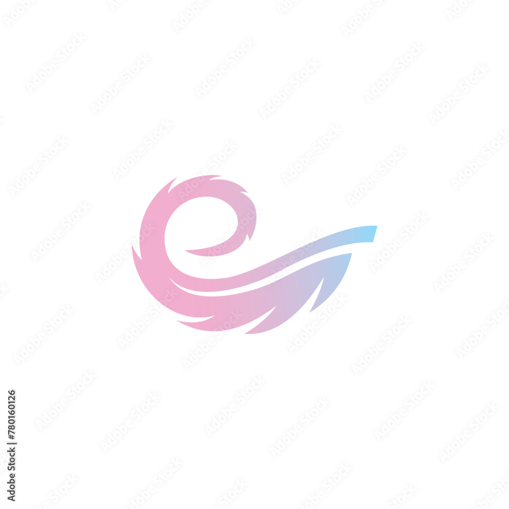 circular feather simple sleek creative modern geometric unique logo design