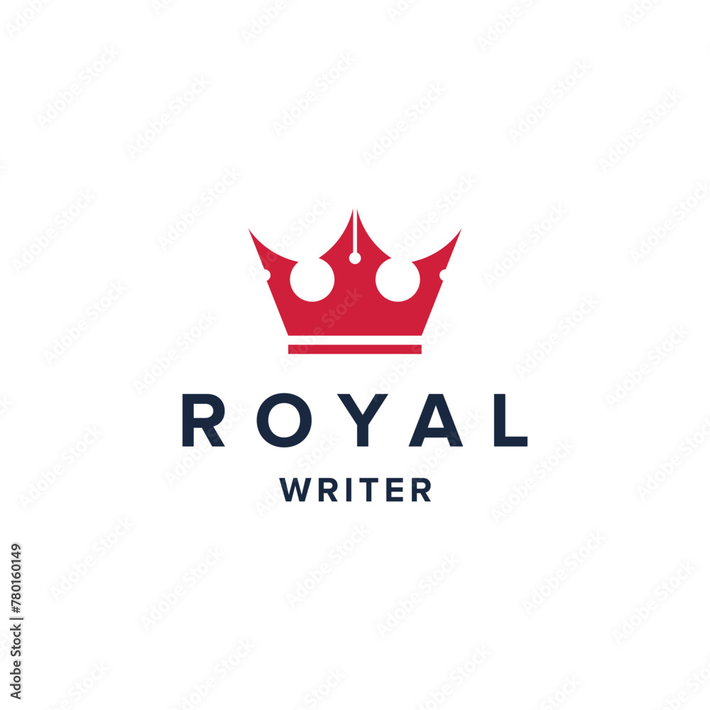 Obraz premium royal writer simple sleek creative modern geometric unique logo design
