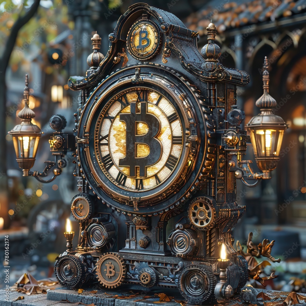 Bitcoin-powered time machine vintage style