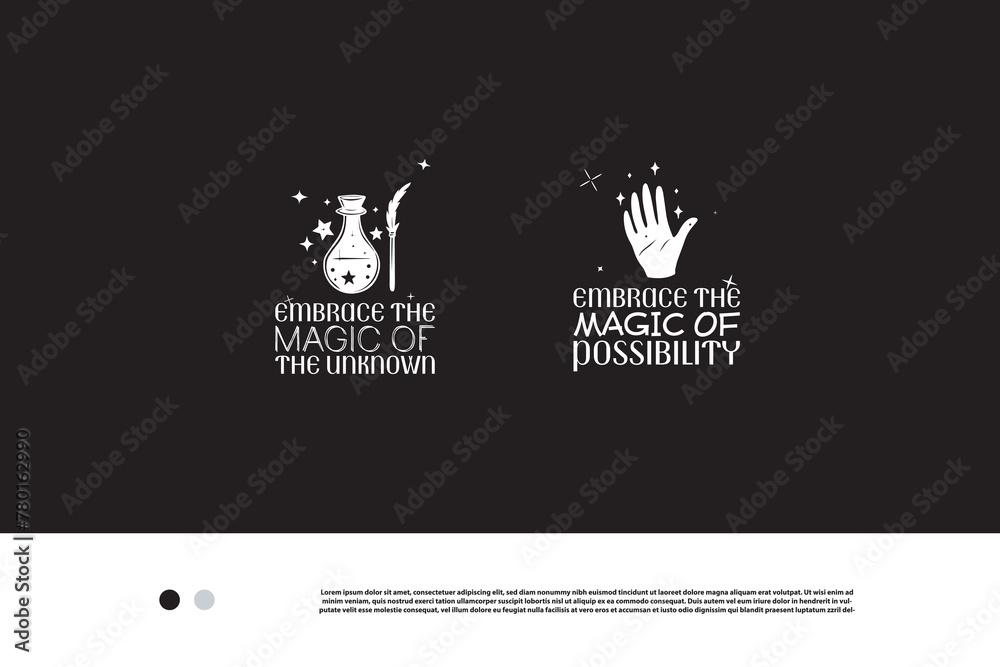 beautiful Magic Quote Logos composition classic style