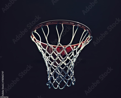 A basketball hoop with a white net on a black background stock photo © Noor