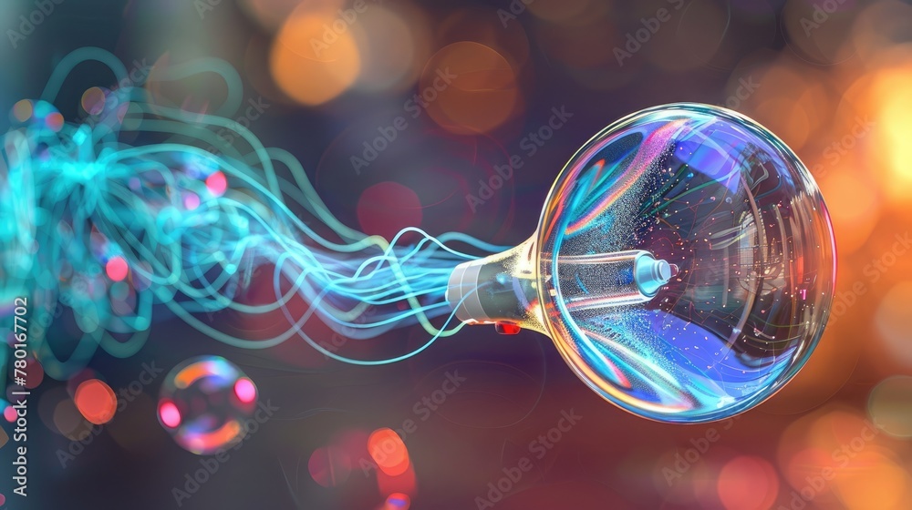 A megaphone in a bubble with the sound waves creating ripples on the ...