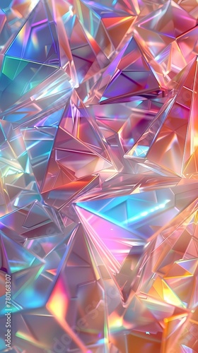 Colorful modern iridescent holographic diamond texture background 