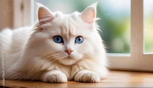 White Cat with Mesmerizing Blue Eyes Photo © Mr Ali