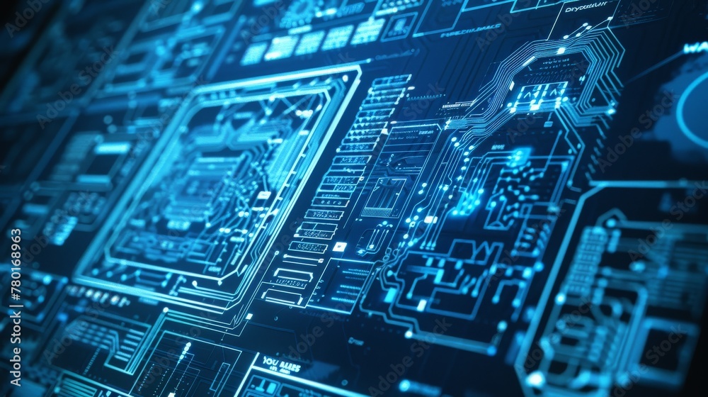 A close-up of a computer screen showing a PCB design. The design is ...