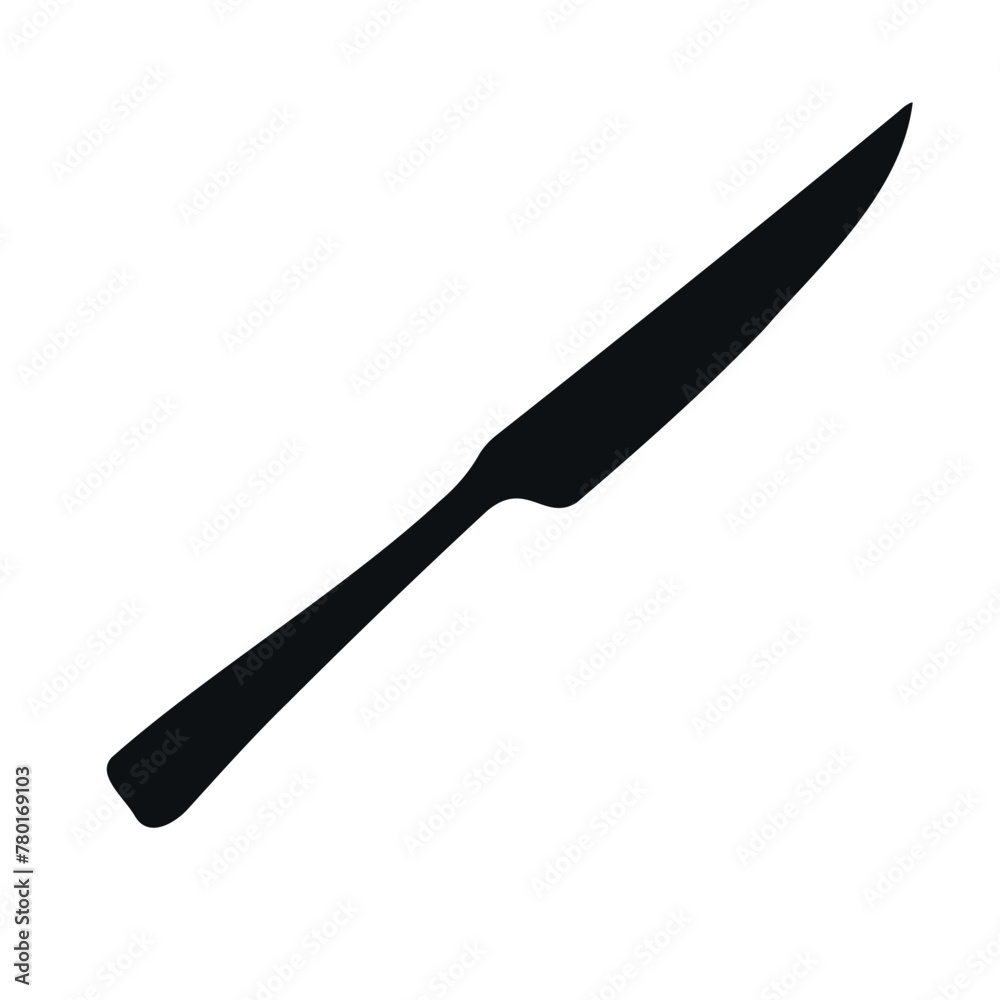 Vector hand drawn knife silhouette isolated on white background Vector hand drawn knife silhouette isolated on white background