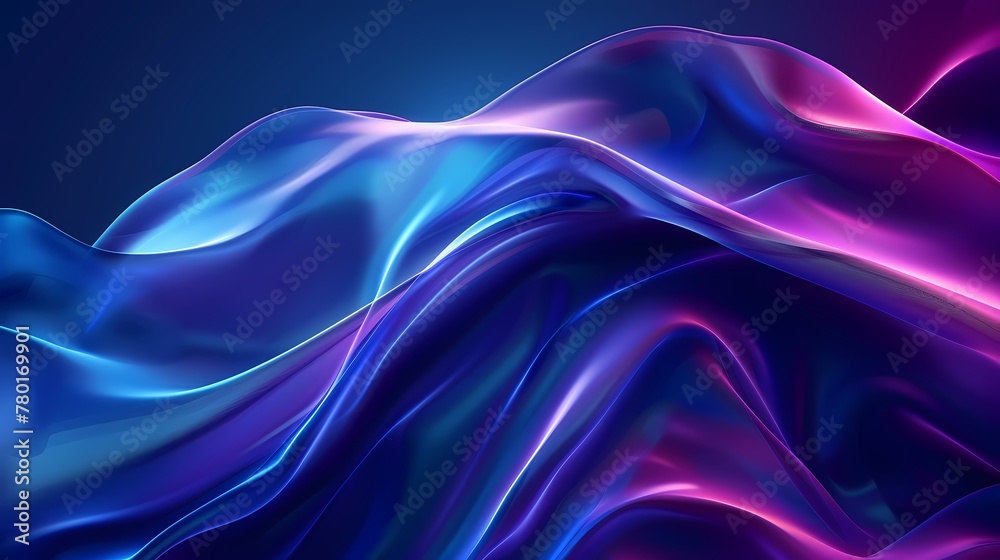 Fototapeta premium Modern sleek Abstract wave silk fabric textured gradient background, wallpaper with color theme of purple and pink color