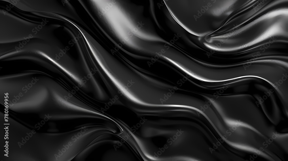 Modern Abstract wave satin fabric textured gradient background, wallpaper with color theme of shiny black Modern Abstract wave satin fabric textured gradient background, wallpaper with color theme of shiny black