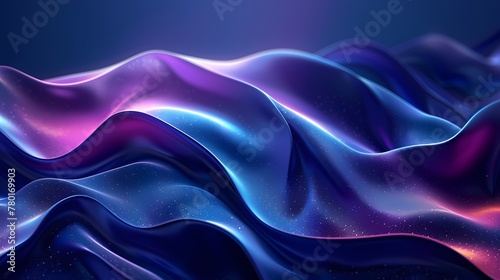  Modern sleek Abstract wave silk fabric textured gradient background, wallpaper with color theme of purple and pink color