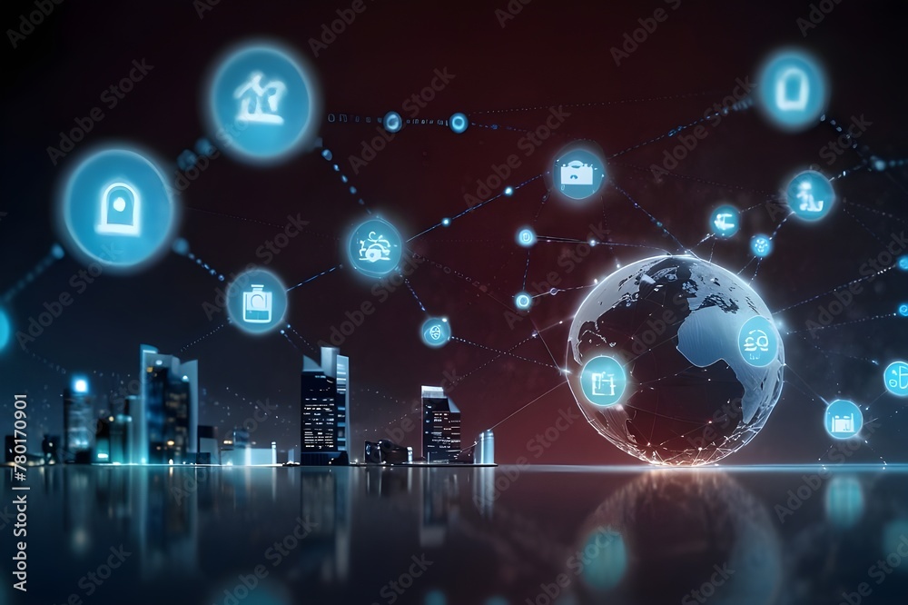 Internet of Things IoT, digital marketing, E-commerce, global business concept. Man using mobile phone and laptop computer with digital technology, internet network connection, social media marketing
Internet of Things IoT, digital marketing, E-commerce, global business concept. Man using mobile phone and laptop computer with digital technology, internet network connection, social media marketing